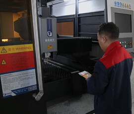 Laser cutting process in Hanryk factory